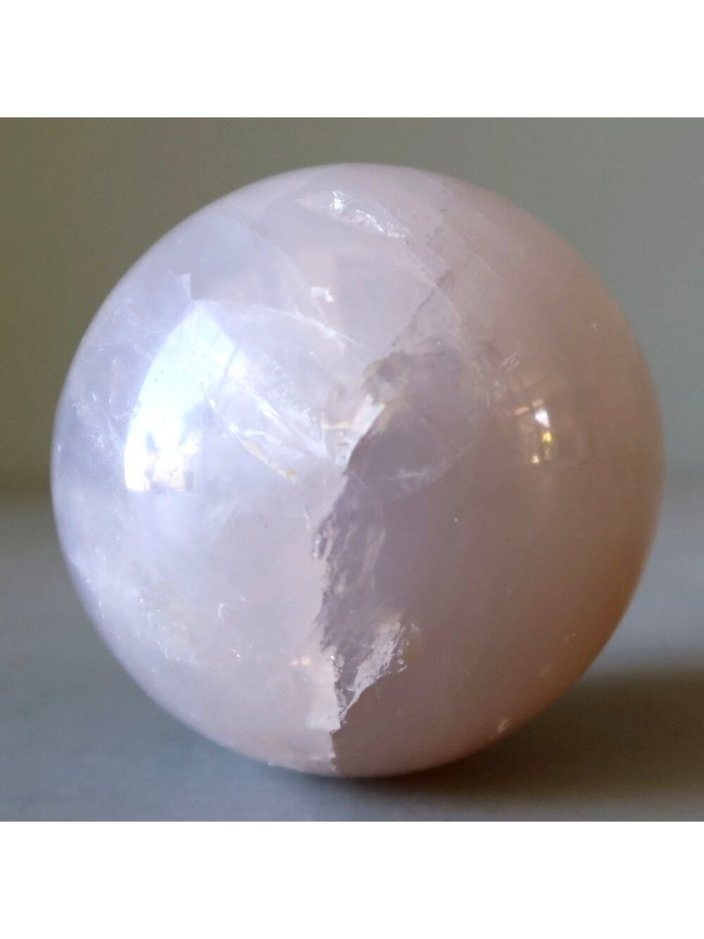 Blue Quartz Sphere Misty Rose Wounded Crystal Ball